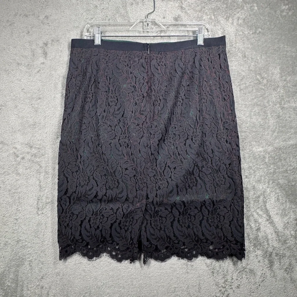 Talbots Skirt Petites 14P Black Lace Pencil Office Business Party Goth Glam Work
